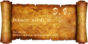 Dubecz Virág névjegykártya
